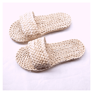 Pantoufles en jacinthe d'eau, tissage naturel en jacinthe d'eau avec doublure en coton doux pour les spas, les hôtels, les pantoufles d'intérieur, Vietnam - Product Image 3