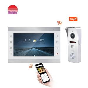 Système d'<span class=keywords><strong>interphone</strong></span> vidéo, sonnette <span class=keywords><strong>avec</strong></span> caméra et moniteur IPS 10 pouces, WiFi, 4 fils, HD 1080P, application Tuya, kit de détection de mouvement - Product Image 3