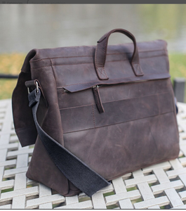 Leather <b>Briefcase</b> Men Monogram Cross Body Computer Sling Gifts for Him Leather <b>Briefcase</b> Man - Product Image 2