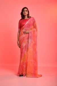 Laatste Aankomst Stijlvolle Feestkleding Zware Chiffon Saree Met Volgorde Borduurwerk Beste Kwaliteit Laagste Prijs Leverancier Surat - Product Image 3