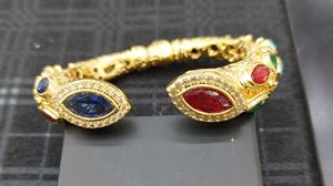 Lắc tay mạ vàng thủ công bằng đồng thau, đính đá zircon, kiểu dáng thời thượng phong cách Trung Đông, sang trọng - Product Image 6