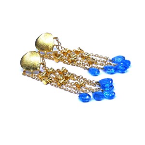 Boucles d'oreilles en Apatite Boucles d'oreilles en argent sterling 925 plaqué or avec pierres précieuses pour femmes - Product Image 2