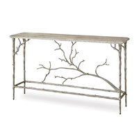 Table console en métal avec dessus en faux cuir en bois pour meubles décoratifs de couloir de maison prix d'usine de gros conception simple