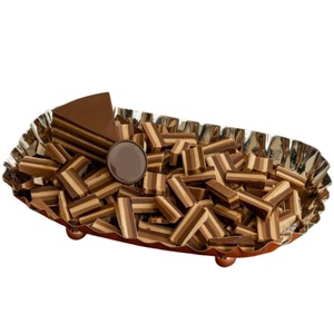 Bandeja de chocolate plateada de forma cuadrada moderna Bandeja de chocolate de metal de alta calidad para ocasiones especiales y decoración del hogar Precio de fábrica - Product Image 2