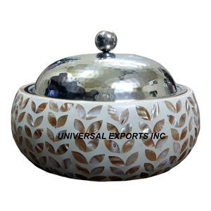 Cazuela de vajilla de mesa de forma redonda de Hotpot martillado de metal Venta caliente de lujo nuevo calentador de alimentos de metal - Product Image 4