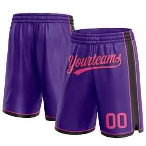 Industrie Direct Engro Sportswear Short de basket-ball personnalisé violet rose-noir authentique Short de basket-ball - Product Image 1