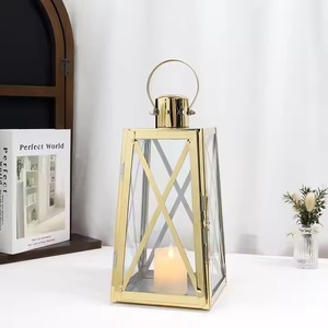 Metal lantern decorative lighting flower vase cabinet <b>spice</b> <b>rack</b> style elegant metal home decor ambient lantern - Product Image 3