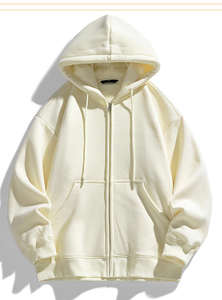 Sweat-shirt à capuche d'hiver OEM, pull à col rond pour femmes et hommes, personnalisable, en polaire lourd, fermeture éclair sur le devant - Product Image 3