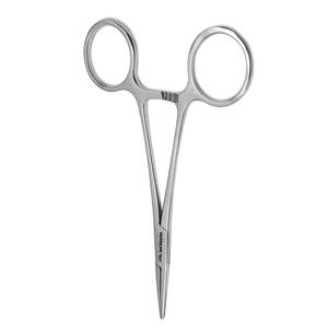 Pince à épiler manuelle en acier inoxydable argenté pour les procédures médicales/dentaires/vétérinaires, pince à épiler incurvée de précision, forceps Kelly CE - Product Image 5