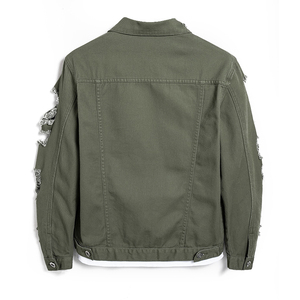 Veste en jean bleu délavé sur mesure de haute qualité 2025 pour hommes, designs OEM, vente en gros, col montant à capuche - Product Image 5