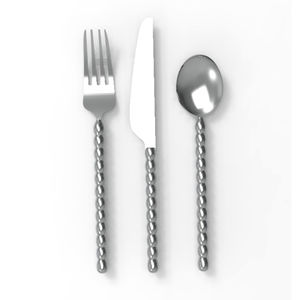 Juegos de cubiertos de acero inoxidable de alta calidad de lujo chapado en oro moderno, cuchillo Vintage, tenedor, cuchara, cubiertos, boda, venta al por mayor - Product Image 1