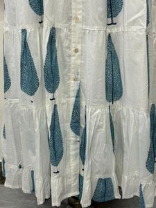 Haute qualité bloc imprimé conception longue Maxi robe lâche naturel décontracté avant ouvert coquille bouton été fête porter des manches longues - Product Image 4