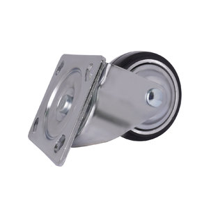 Rueda Giratoria de Goma Antipinchazos de 4 Pulgadas con Marco de Acero y Acabado de Zinc para Muebles - Product Image 5