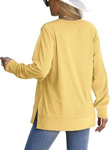 Sudadera de Forro Polar de Manga Larga para Mujer, Estilo Casual, con Abertura Lateral, Impresión de Logotipo Personalizado, Moda Otoño Invierno 2025 - Product Image 5
