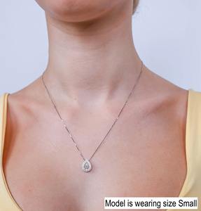 Collier pendentif en diamant Moissanite VVS, best-seller, avec design en forme de larme en or 14 carats pour femmes, tendance à bas prix - Product Image 3