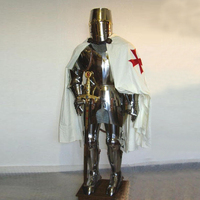 Ensemble complet d'armure de chevalier templier fabriqué à la main ensemble d'armure de croisé médiéval pour reconstitutions, SCA et affichage (épée non incluse)