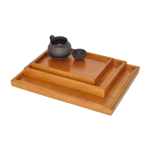 Décor en bois décoratif vague thé plateau en bois plateau à thé plateau de service à thé en bois par artisanat en croissant - Product Image 2