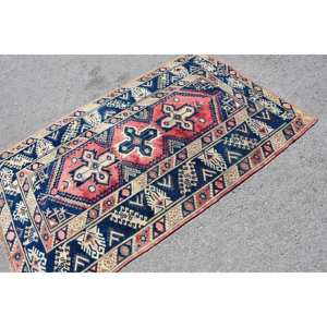 Vintage Turkish Classic Wool <b>Rug</b> 4.1 X 6.4 ft Rectangle <b>Flat</b> Weave Black Red Patchwork Design for Teen Living Persian Polyester - Product Image 2