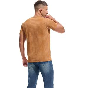 New Design OEM service men's 100% cotton short sleeve round neck shoulder slope neck tape printed comfortable <b>t</b>-<b>shirt</b> - Product Image 2