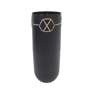 Florero de Metal de diseño Popular con acabado negro para el hogar, sala de estar, jarrones de Metal decorativos de mesa, hechos a mano a granel - Product Image 5