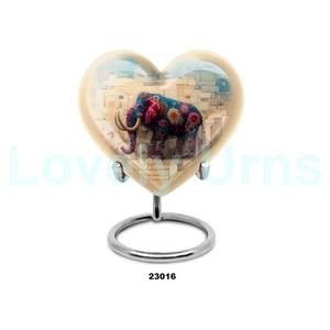 Heartfelt Rest Mammoth Urn - Memorial Burial Urn for Women Ashes Beautiful Heart Urn With Stand & Free <b>Velvet</b> <b>Bag</b> - Product Image 1