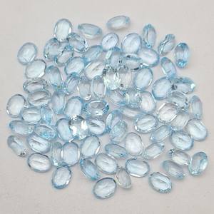 Topacio Azul Cielo Natural de Calidad AAA al por Mayor, Facetado Ovalado de 10x8 mm, Gema Suelta para Joyería - Product Image 1