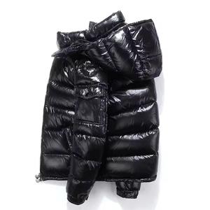 Vente en gros de vestes chaudes en coton avec capuche et col montant de couleur unie Vestes d'hiver en duvet de haute qualité pour hommes - Product Image 3
