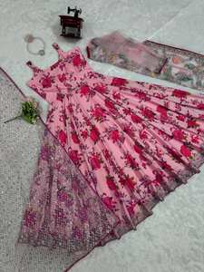 Dernier Designer Papillon Net Fil Séquence Travail Anarkali Robe Par FabZone - Product Image 5