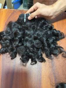 Extensiones de Cabello Humano Natural Rizado y Voluminoso, 100% Remy Indio, con Cordón, Doble Trama a Máquina, JAI DEVI INDUSTRIES, Todos los Colores Disponibles - Product Image 5