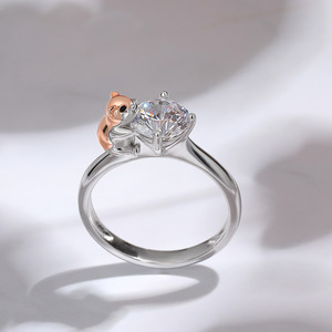 แหวนเงินแท้ทรงกลมรูปหนูแฮมสเตอร์น่ารัก Jeulia Hug Me - Product Image 5
