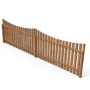 Pagar luar ruangan baja hitam pagar logam Panel pagar tajam Pickets 6,5ft x 5ft perumahan halaman taman 3 rel