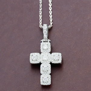 Hip Hop Hombres VVS 925 Colgante de cruz de plata con Bling Iced Moissanite Probador de diamantes personalizable Colgantes y dijes de moda - Product Image 1