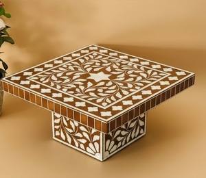 โต๊ะฝังกระดูกแบบพิเศษเป็นมิตรกับสิ่งแวดล้อมโต๊ะวางเค้กลายดอกไม้ทำด้วยมือสำหรับตกแต่งห้องนั่งเล่น - Product Image 4