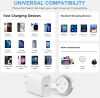 Lot de 2 chargeurs d'usine à charge rapide USB-C avec câble de 1,8 m 100 W pour iPhone 17 16 15 Air Pro