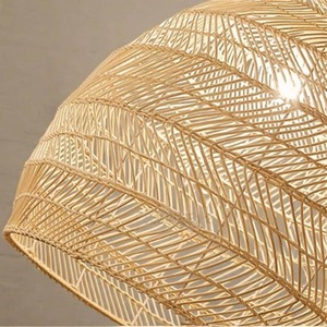 Vente en gros d'abat-jour en rotin fait à la main suspension abat-jour en bambou naturel lustre plafonnier jute matériel du Vietnam - Product Image 4