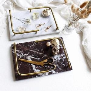 Bandeja de servicio de mármol para decoración de hotel con asa Pedido mínimo 20 piezas - Product Image 1