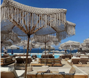 LUXURY CROCHET PATIO COTTON MACRAME <b>UMBRELLA</b> - Product Image 4