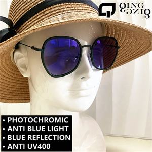 Lunettes Anti Lumière Bleue Verres Photochromiques Femmes Hexagone Surdimensionné Alliage Rouge Vert Lunette Photochromiques <span class=keywords><strong>Ecran</strong></span> de Téléphone - Product Image 2