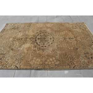 พรมตุรกีวินเทจ ขนาด 5.7x9 ฟุต พรมลายจุดสีน้ำตาลขนาดใหญ่ - Product Image 3