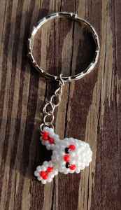 Porte-clés lapin, accessoire de sac, lapin perlé, porte-clés perle rocaille, lapin perlé, lapin porte-clés lapin perlé animaux fait à la main - Product Image 4