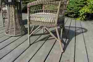 All Weather Outdoor Coffee Set with <b>Glass</b> <b>and</b> PE Rattan Frame - Product Image 5