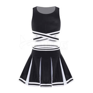 Vente en gros d'uniformes de pom-pom girl pour femmes personnalisés avec ensembles à bas prix en strass avec logo personnalisé - Product Image 1