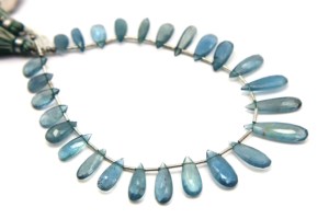 Cuentas naturales en forma de pera facetadas de Aguamarina musgo hechas a mano de 8 pulgadas para la fabricación de joyas tamaños 10X5MM a 20X6MM aprox. - Product Image 4