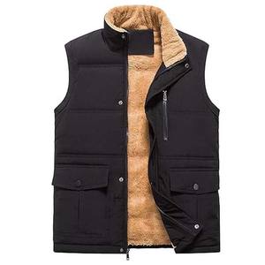 Premium <b>White</b> <b>Men's</b> Canvas Puffer <b>Vest</b> with Stand Collar and Front Logo-Winter Outdoor Casual Layering Lightweight Warm - Product Image 4