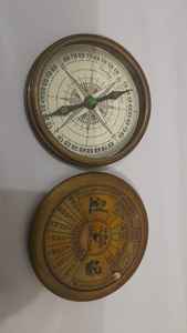 Brújula de calendario de latón antiguo, regalo de bautismo, brújula de bolsillo, regalo de Navidad, artesanías de Metal, senderismo, Camping DE LA India - Product Image 4