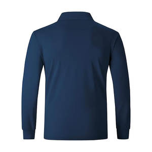 Polo à manches longues en tricot uni pour homme, personnalisable avec votre propre marque, doux et confortable, 2026 - Product Image 4