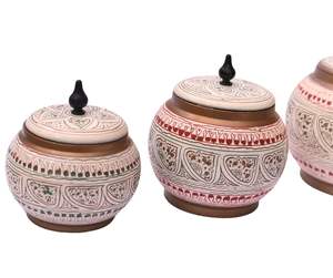 ชุดโหลใส่ขนมลายศิลปะงานเคลือบเงา, โหลใส่ขนมไม้ลายศิลปะงานเคลือบเงา, กล่องใส่ขนมไม้ - Product Image 4