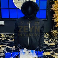 Vente en gros de sweats à capuche en molleton 100% coton pour hommes avec capuche en fausse fourrure, veste zippée d'automne, broderie personnalisée