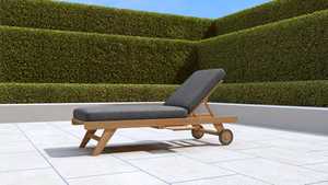 Arthur Teak Solid Wooden Sun Lounger <b>With</b> <b>Wheels</b> - Product Image 3