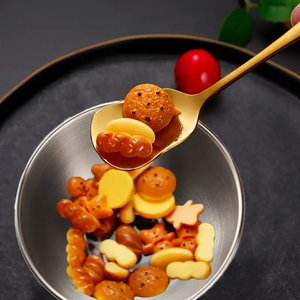 Household Items Kitchen Dishes & <b>Plates</b> Hot Selling Stainless Steel Bowl Set with Spoons <b>Metal</b> Ice Cream Bowl Instant Traders - Product Image 1